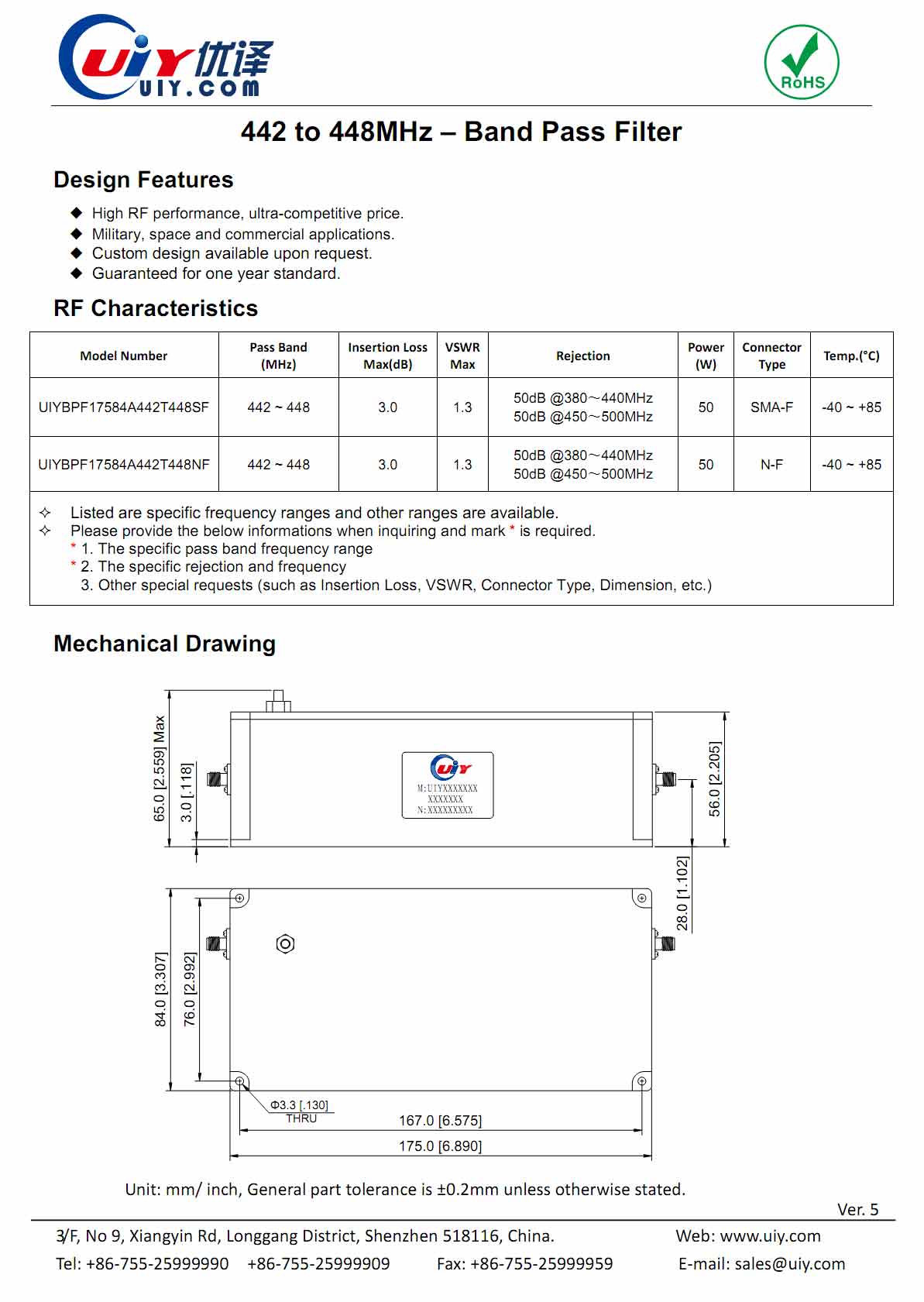 UIYPA14070A500T2500SF